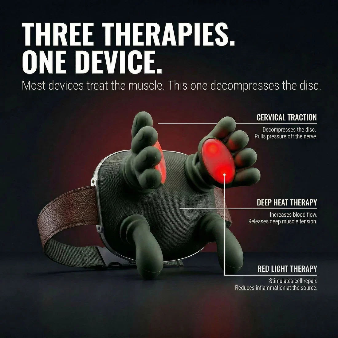 NeckEase Pro™ Smart Neck Massager – 3-in-1 Heat & Deep Tissue Kneading Therapy Device